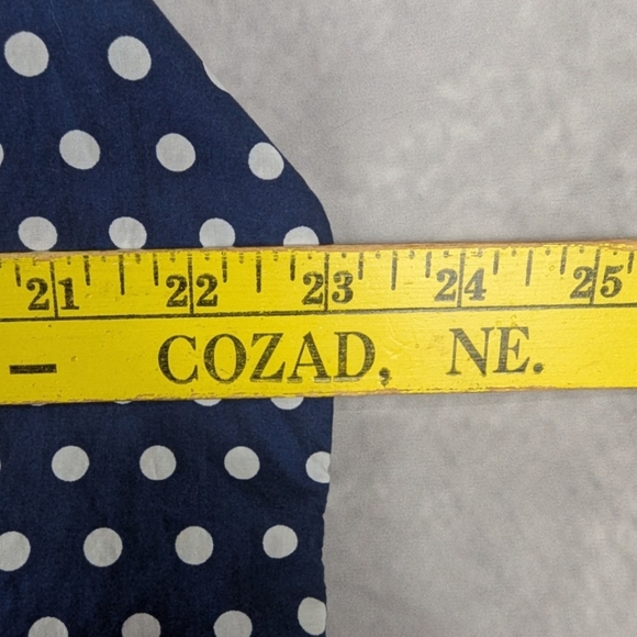 Talbots XL Petite Polkadot Button Down Blouse In Navy/White - Picture 9 of 9